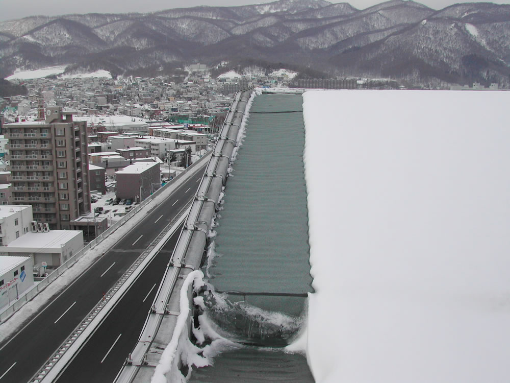 施工後の雪解け