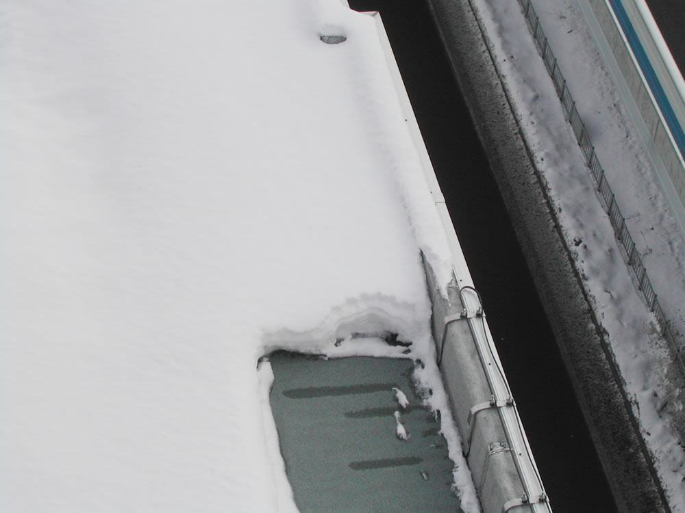 施工後の雪解け